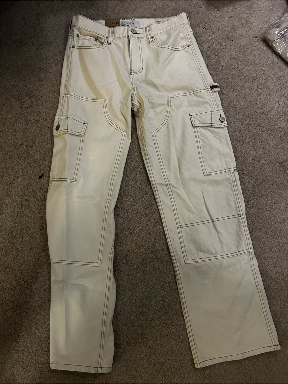 NWT PacSun Cream Carpenter Cargo Pants with Utility Pockets